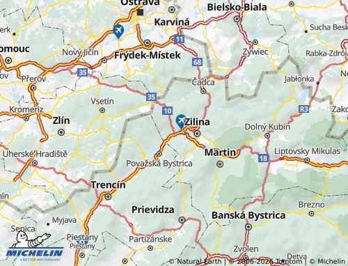 Kaart MICHELIN Bytča - ViaMichelin