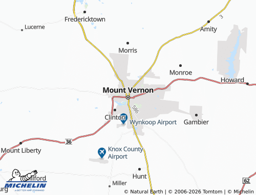 Mappa MICHELIN Mount Vernon - ViaMichelin