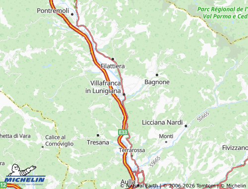 Mappa MICHELIN Villafranca in Lunigiana - ViaMichelin