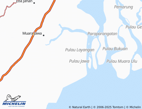 MICHELIN Muara Jawa Tengah map - ViaMichelin