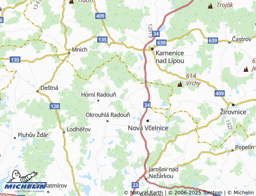 MICHELIN Dívčí Kopy map - ViaMichelin