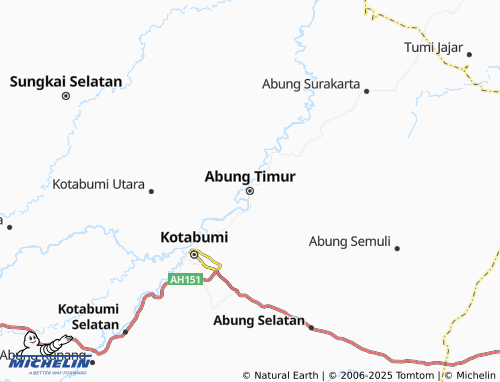 MICHELIN Abung Timur map - ViaMichelin
