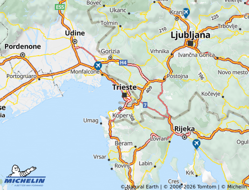 Mapa MICHELIN Friuli-Venecia Julia - ViaMichelin