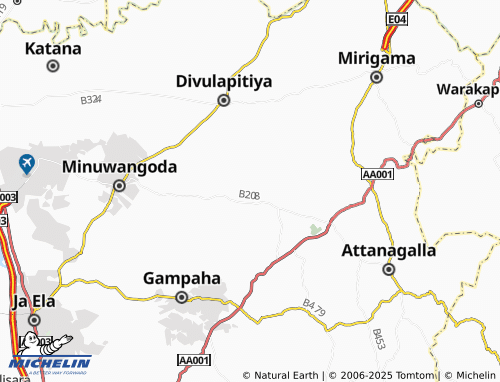 MICHELIN Eluwapitiya West map - ViaMichelin