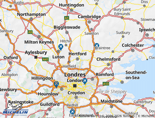 Carte MICHELIN Hertfordshire - ViaMichelin