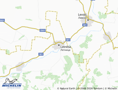 MICHELIN Letnitsa map - ViaMichelin