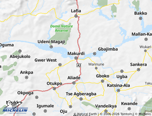 Mappa MICHELIN Benue - ViaMichelin