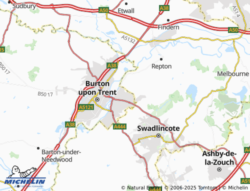 Mapa MICHELIN Winshill - ViaMichelin