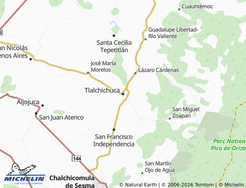 MICHELIN Tlalchichuca map - ViaMichelin