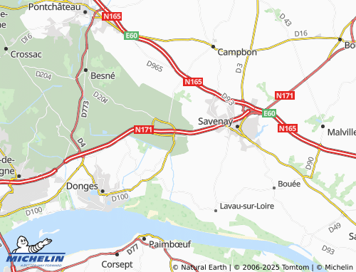 Carte MICHELIN La Basse Lande - ViaMichelin