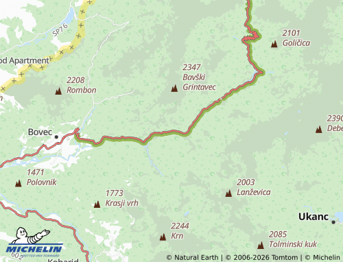 Kaart MICHELIN Soča - ViaMichelin