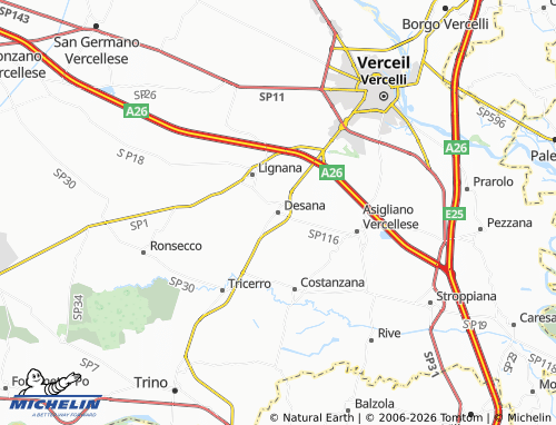 Mappa MICHELIN Desana - ViaMichelin