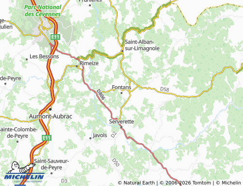 Mappa MICHELIN Fontans - ViaMichelin