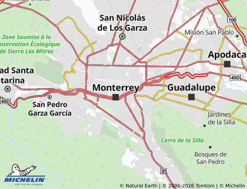 Kaart MICHELIN Centro de Monterrey - ViaMichelin