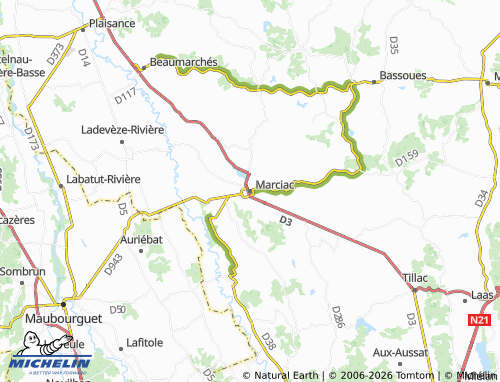 MICHELIN Marciac map - ViaMichelin