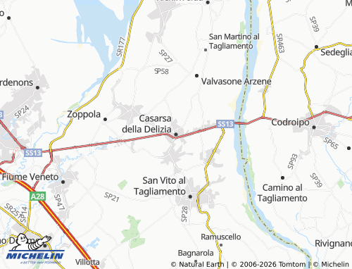 Mapa MICHELIN Casarsa della Delizia - ViaMichelin