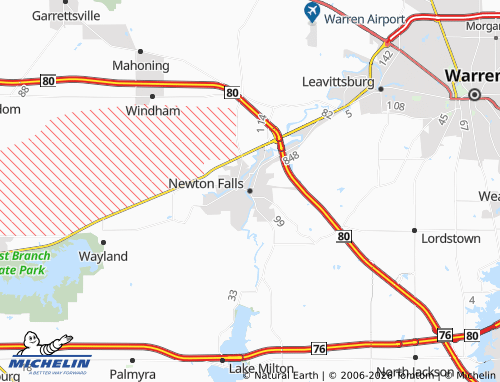 Mappa MICHELIN Newton Falls - ViaMichelin