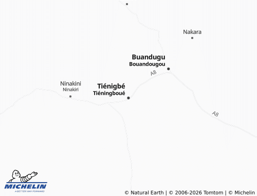 MICHELIN-Landkarte Tiéningboué - ViaMichelin