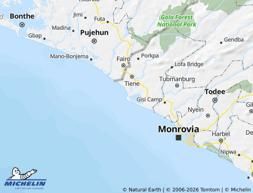Mappa MICHELIN Grand Cape Mount - ViaMichelin