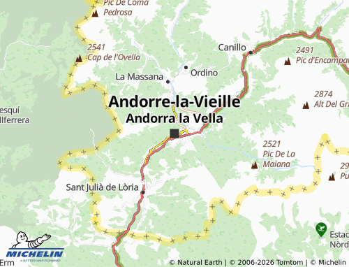Carte MICHELIN Andorre-la-Vieille - ViaMichelin