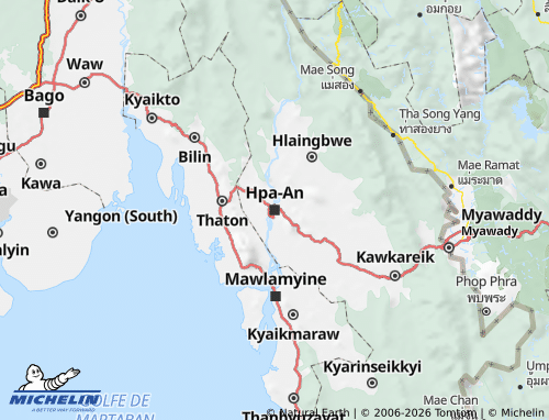 Mappa MICHELIN Stato di Kayin - ViaMichelin