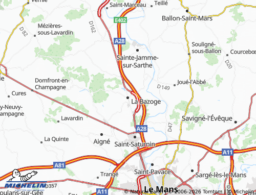 MICHELIN La Bazoge map - ViaMichelin
