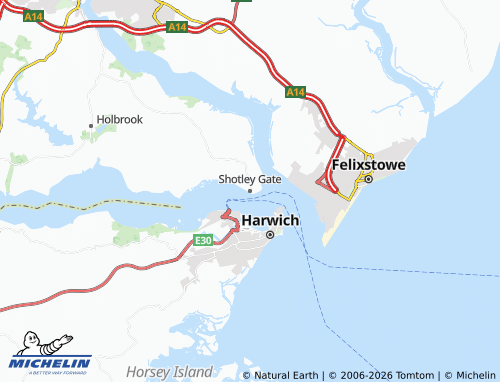 Carte MICHELIN Shotley Gate - ViaMichelin