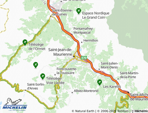 Kaart MICHELIN Saint-Jean-de-Maurienne - ViaMichelin