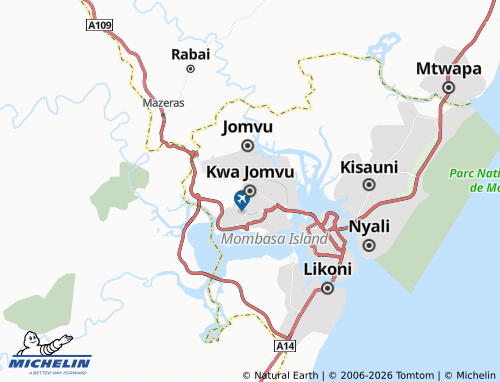 MICHELIN Kwa Jomvu map - ViaMichelin