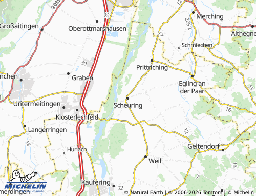 MICHELIN Scheuring map - ViaMichelin