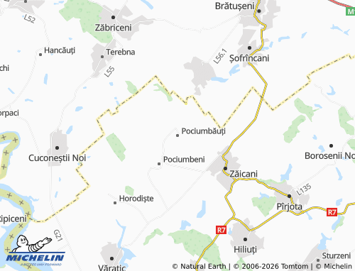 Kaart MICHELIN Pociumbăuți - ViaMichelin