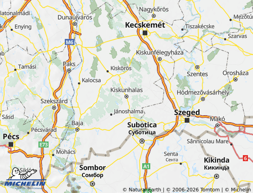 MICHELIN Kiskunhalasi járás map - ViaMichelin