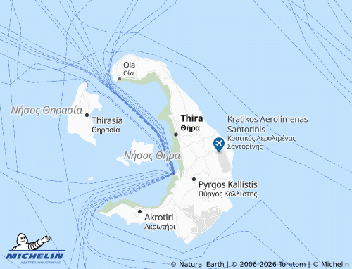 Carte MICHELIN Thira - ViaMichelin
