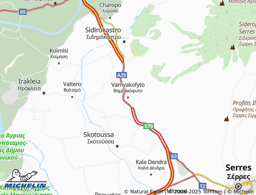 MICHELIN Vamvakofyto map - ViaMichelin
