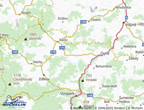 MICHELIN Žár map - ViaMichelin