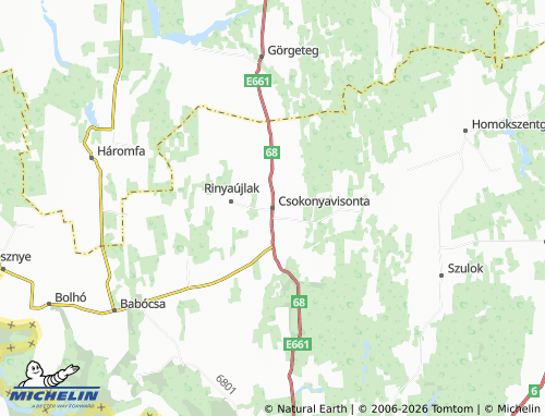 Mapa MICHELIN Csokonyavisonta - ViaMichelin