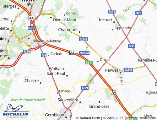 MICHELIN Tourinnes-Saint-Lambert map - ViaMichelin
