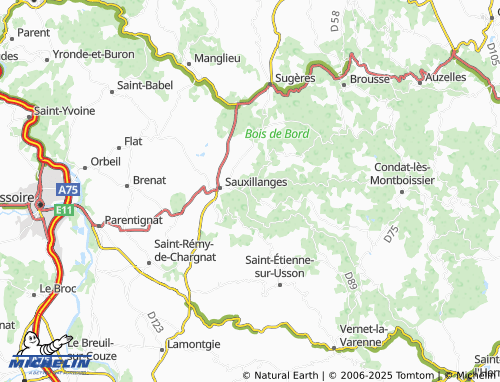 Carte MICHELIN Saint-Quentin-sur-Sauxillanges - ViaMichelin