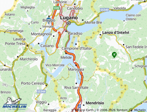 Mapa MICHELIN Bissone - ViaMichelin