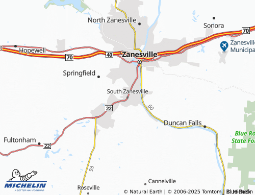 MICHELIN-Landkarte South Zanesville - ViaMichelin