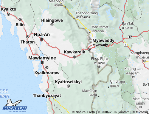 MICHELIN Kawkareik District map - ViaMichelin