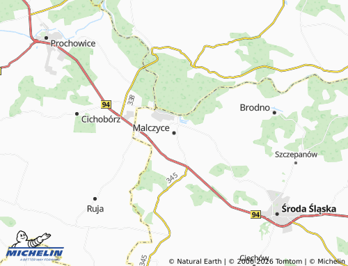 Mapa MICHELIN Malczyce - ViaMichelin