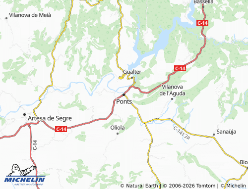 Mapa MICHELIN Ponts - ViaMichelin
