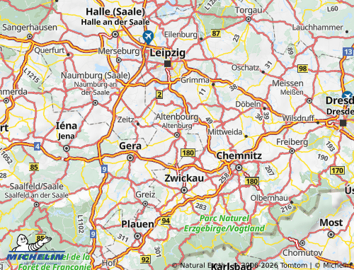 MICHELIN Altenburger Land map - ViaMichelin