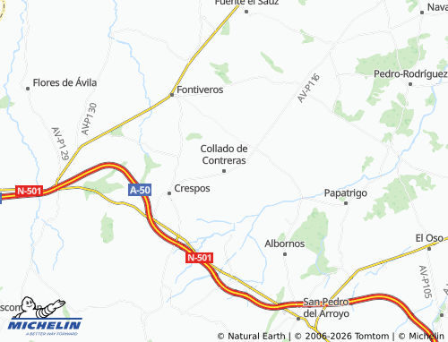MICHELIN Collado de Contreras map - ViaMichelin