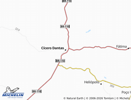 MICHELIN Cícero Dantas map - ViaMichelin