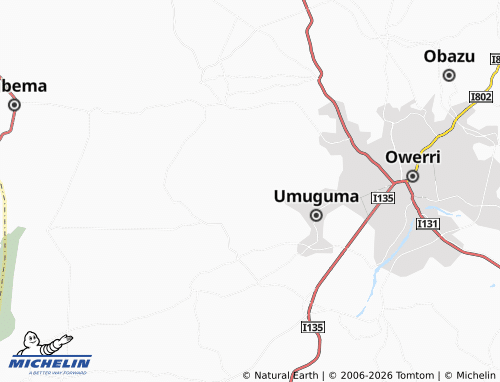 MICHELIN Okuku map - ViaMichelin