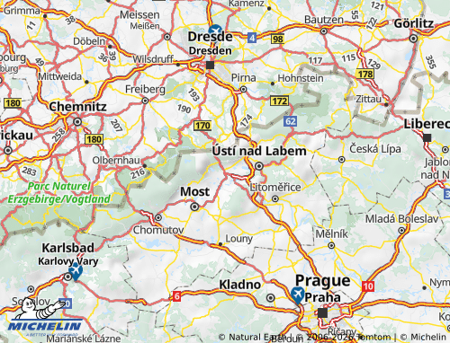 Kaart MICHELIN Teplice - ViaMichelin