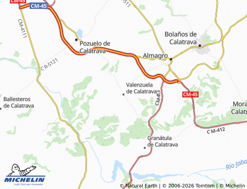 MICHELIN Valenzuela de Calatrava map - ViaMichelin