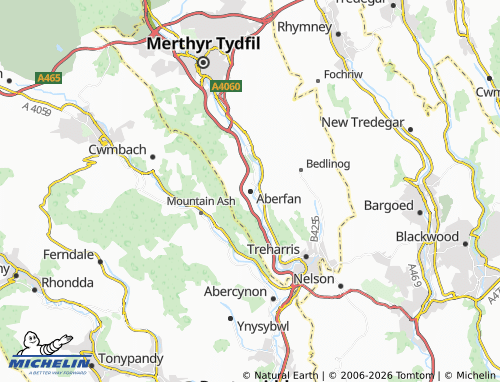 Mappa MICHELIN Aberfan - ViaMichelin
